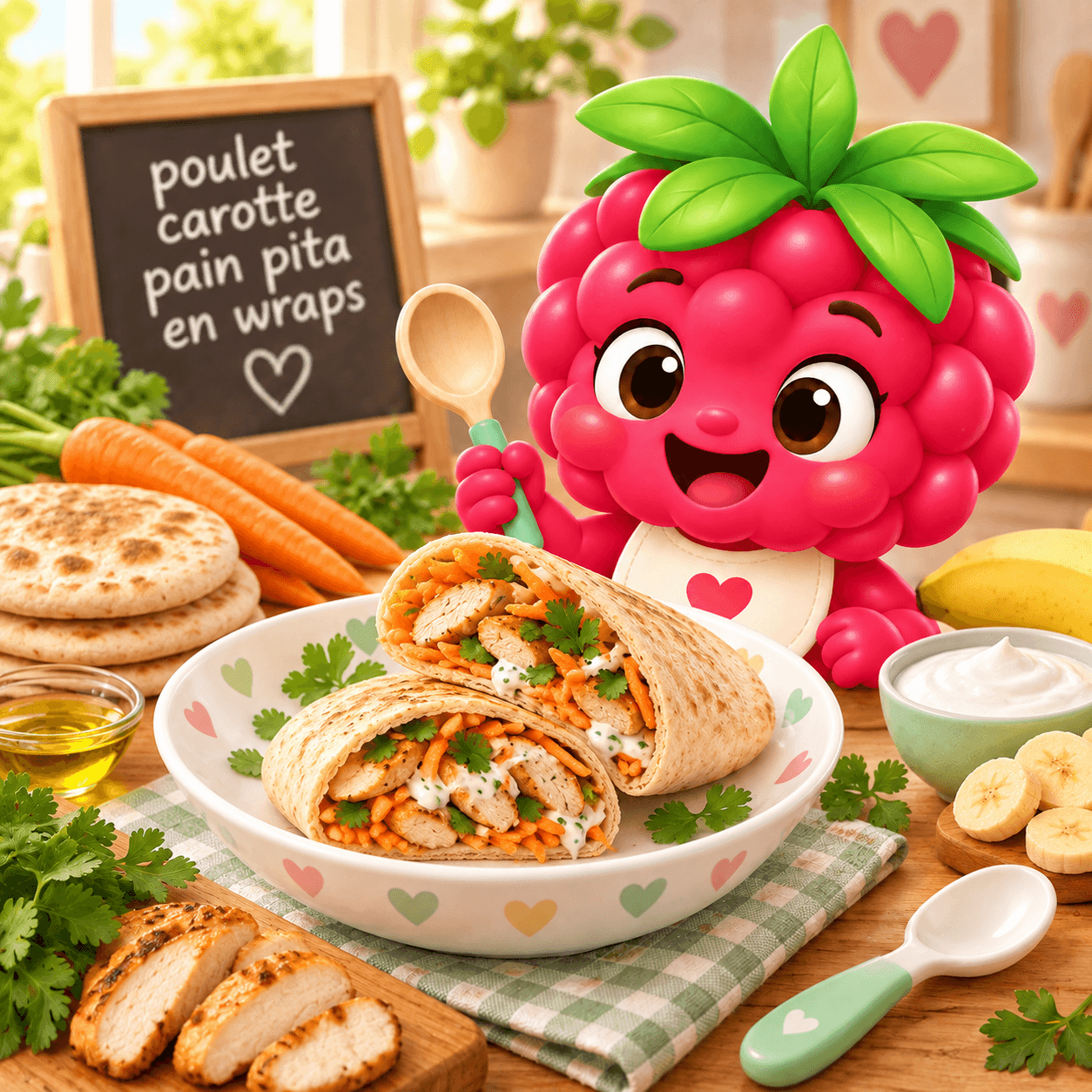 Carotte Pain Pita En Wraps (poulet-free)
