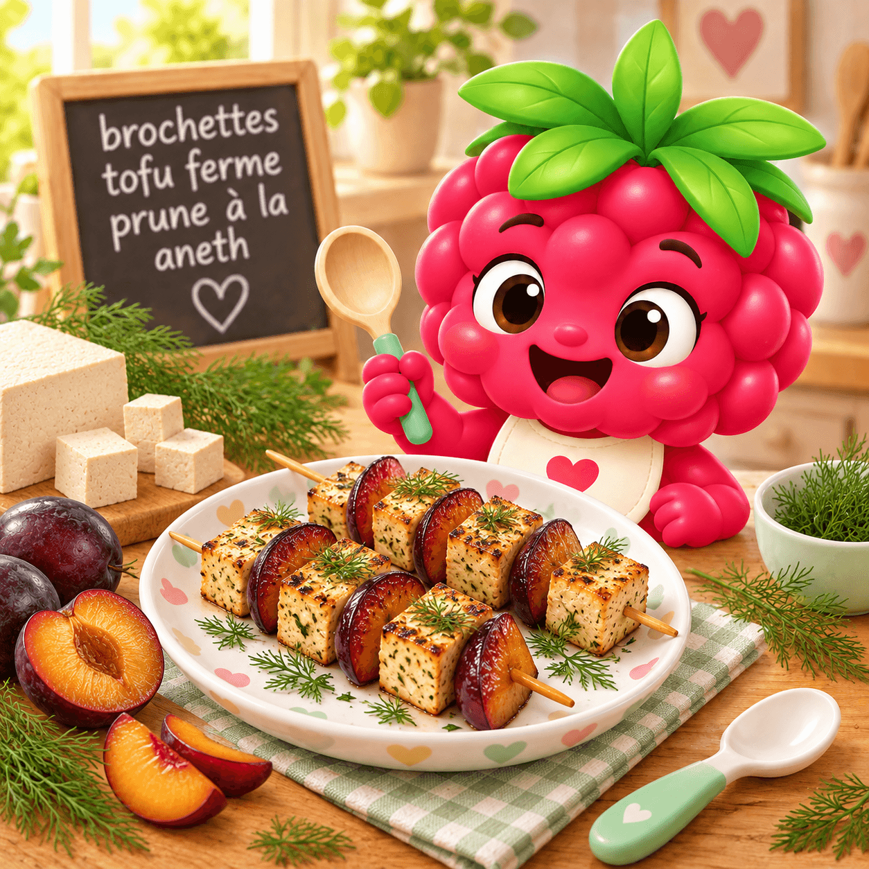 Brochettes Tofu Ferme Prune La Aneth (moutarde-free)