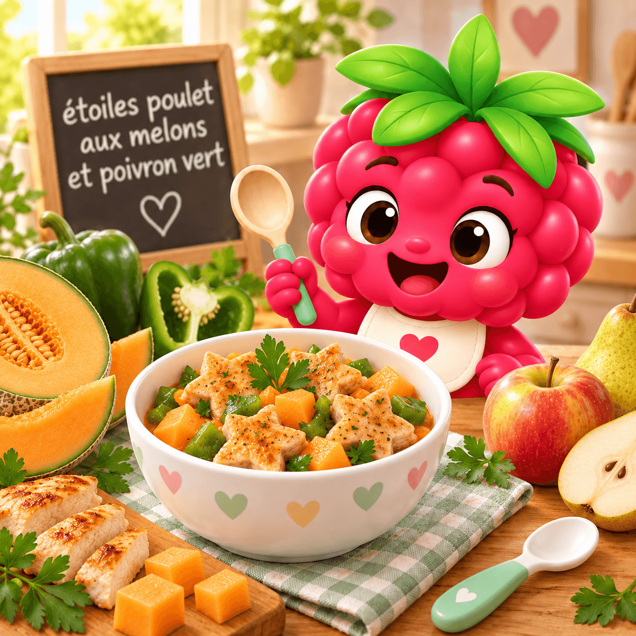 Poulet Aux Melons Et Poivron Vert (toiles-free)