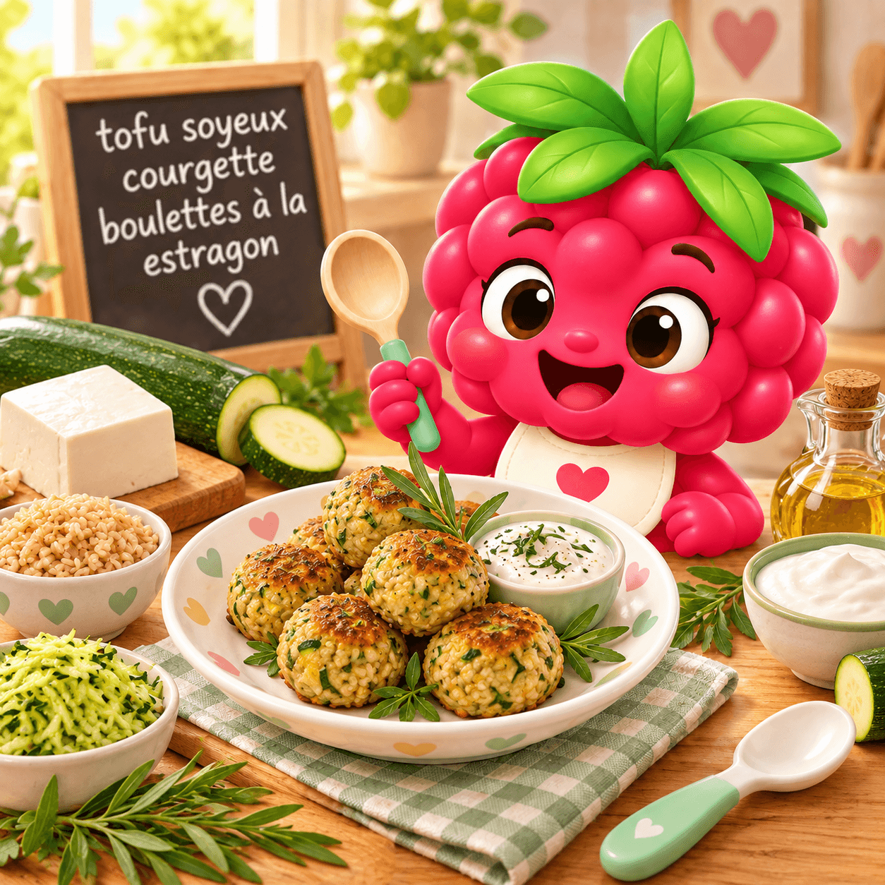 Soyeux Courgette Boulettes La Estragon (tofu-free)