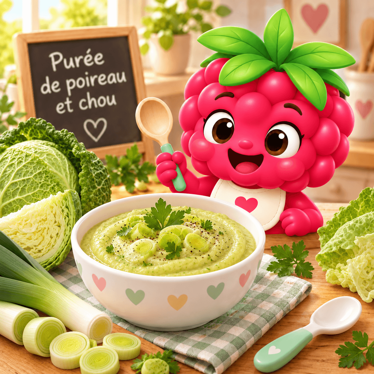 Purée de poireau et chou