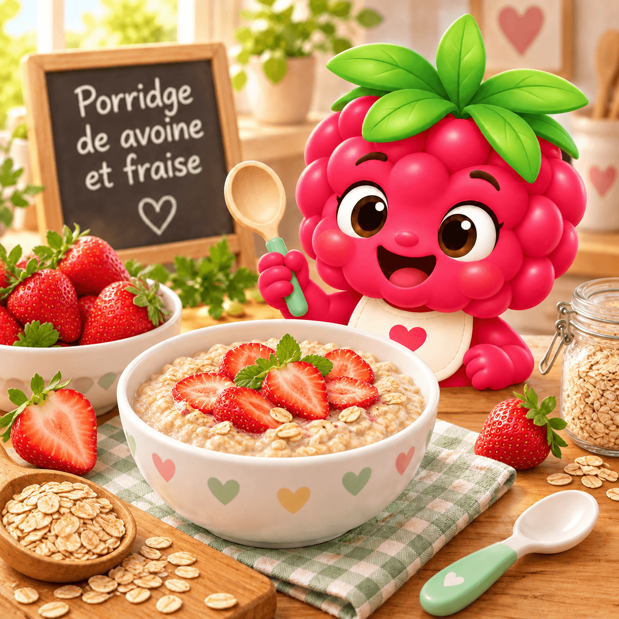 Porridge de avoine et fraise