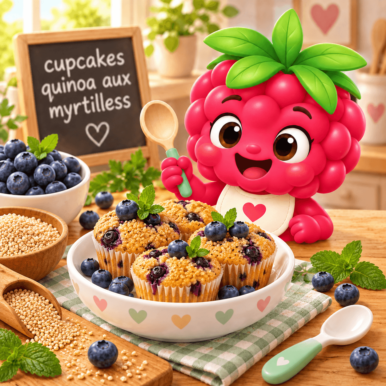 Cupcakes Quinoa Aux Myrtilless (moutarde-free)