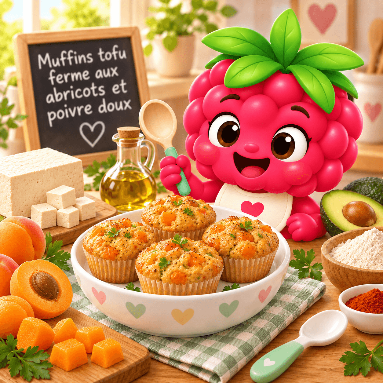 Tofu Ferme Aux Abricots Et Poivre Doux (muffins-free)
