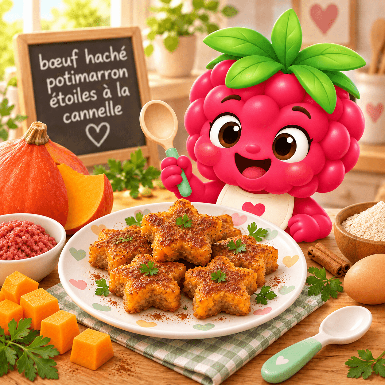 Ground beef and potimarron stars with cinnamon