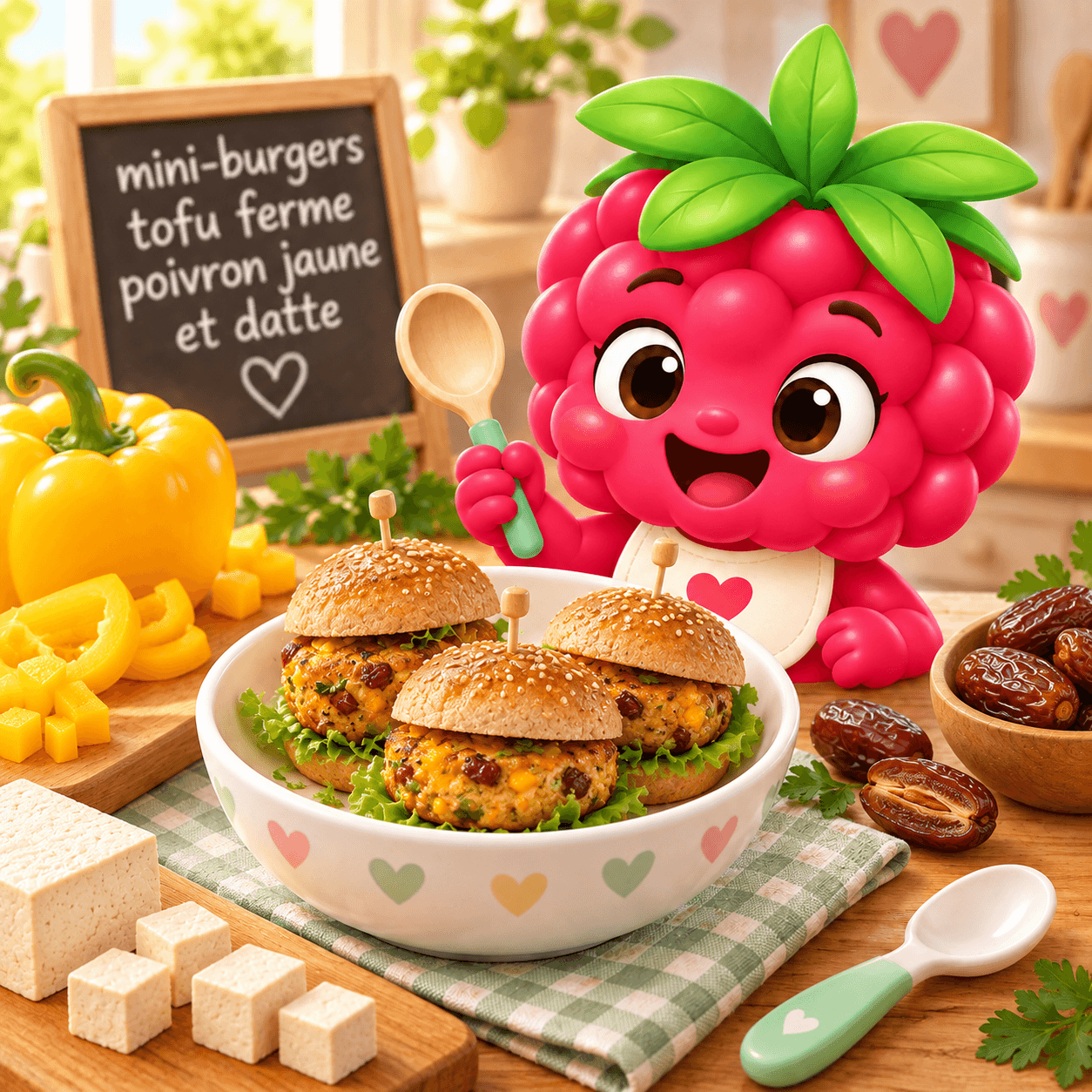 Burgers Tofu Ferme Poivron Jaune Et Datte (mini-free)