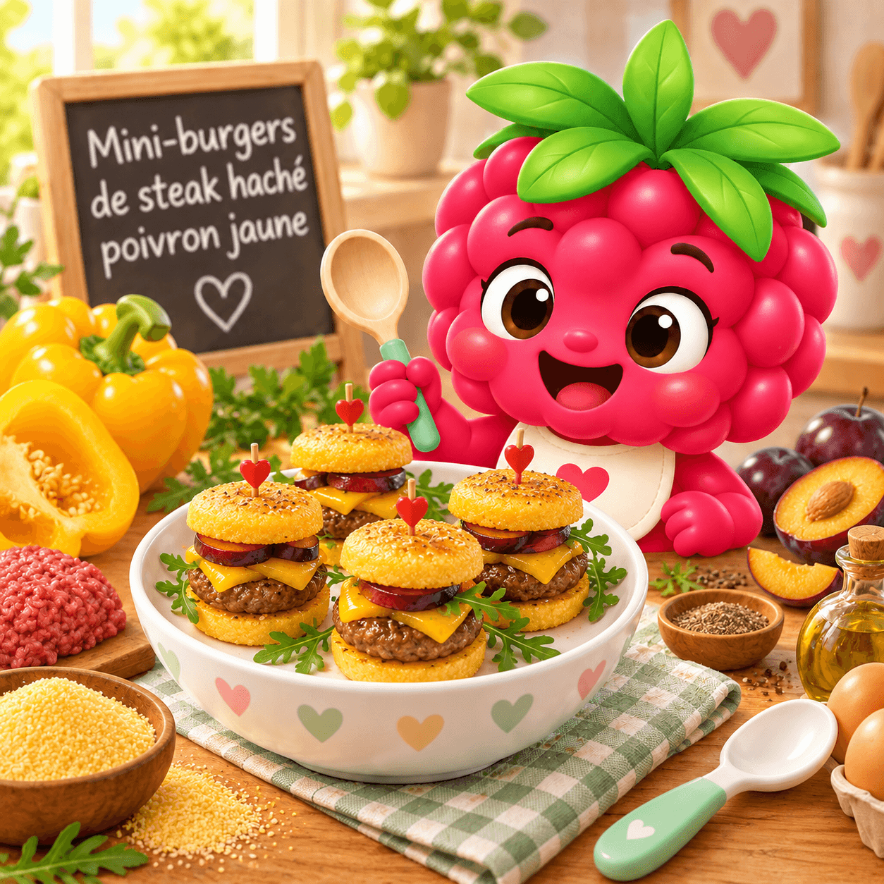 Burgers De Steak Hach Poivron Jaune (mini-free)