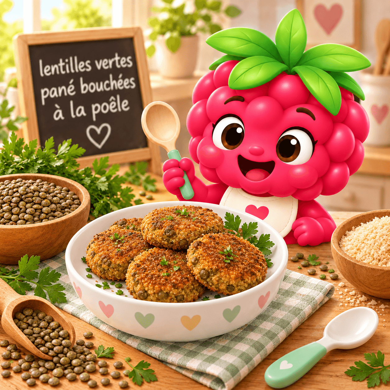 Lentilles Vertes Pan Bouch Es La Po Le (moutarde-free)