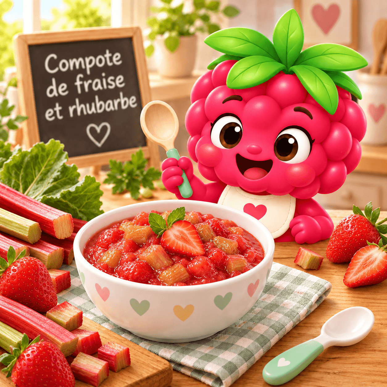 Compote de fraise et rhubarbe