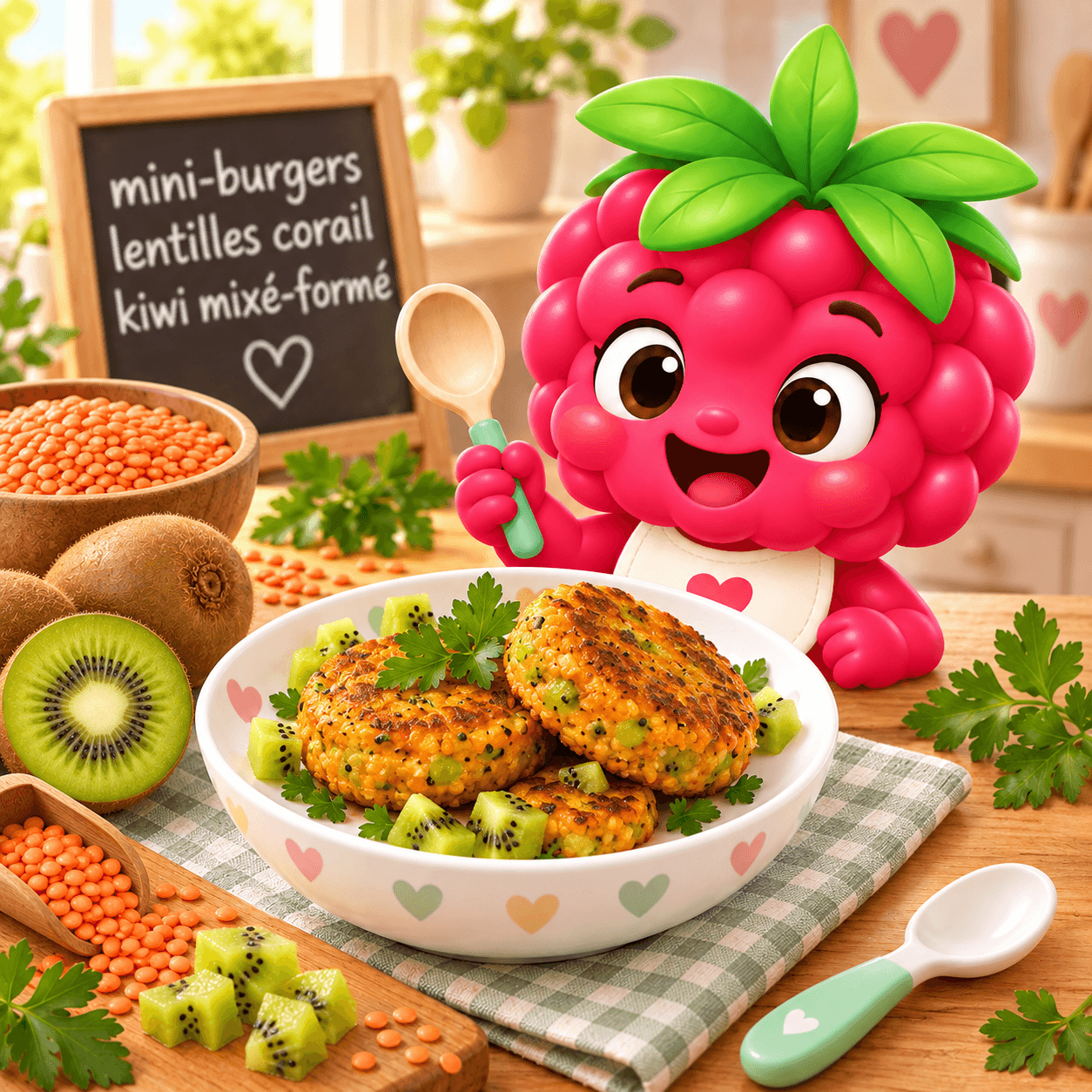 Mini Burgers Lentilles Corail Kiwi Mix Form (gluten-free)