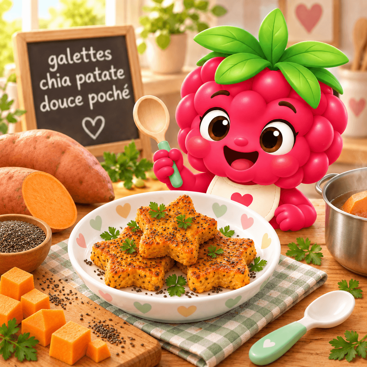 Galettes Chia Patate Douce Poch (moutarde-free)