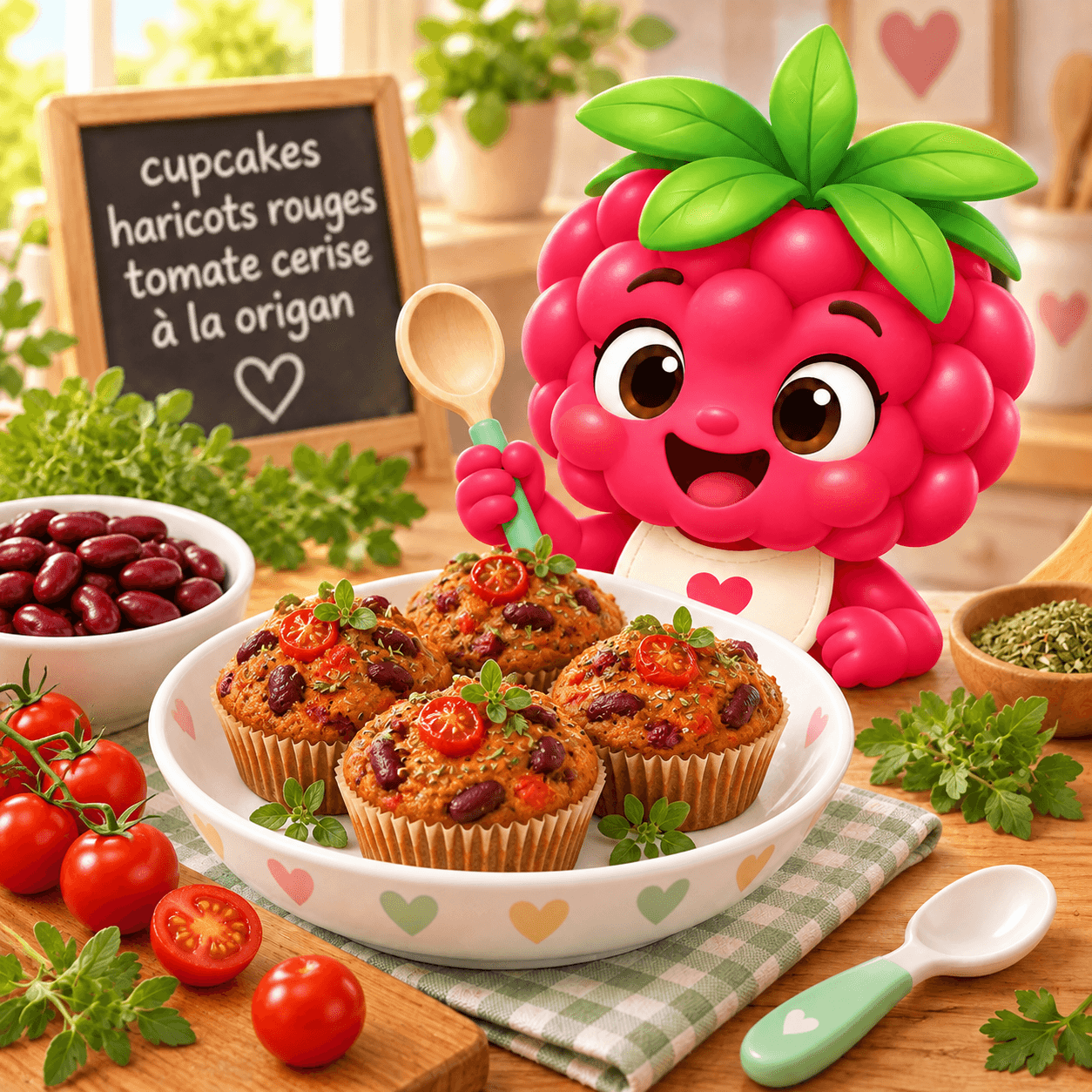 Cupcakes Haricots Rouges Tomate Cerise La Origan (lait-free)