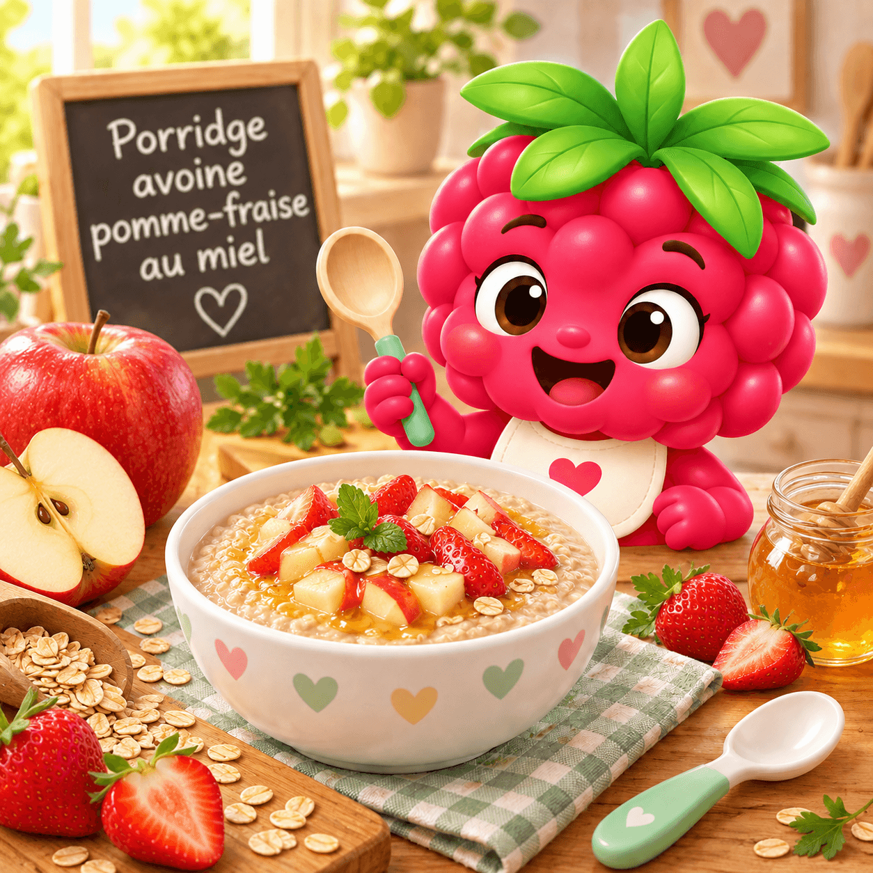 Avoine Pomme Fraise Au Miel (porridge-free)