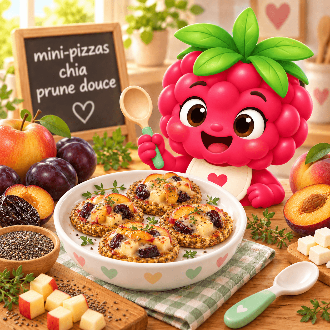 Mini Pizzas Chia Prune Douce (gluten-free)
