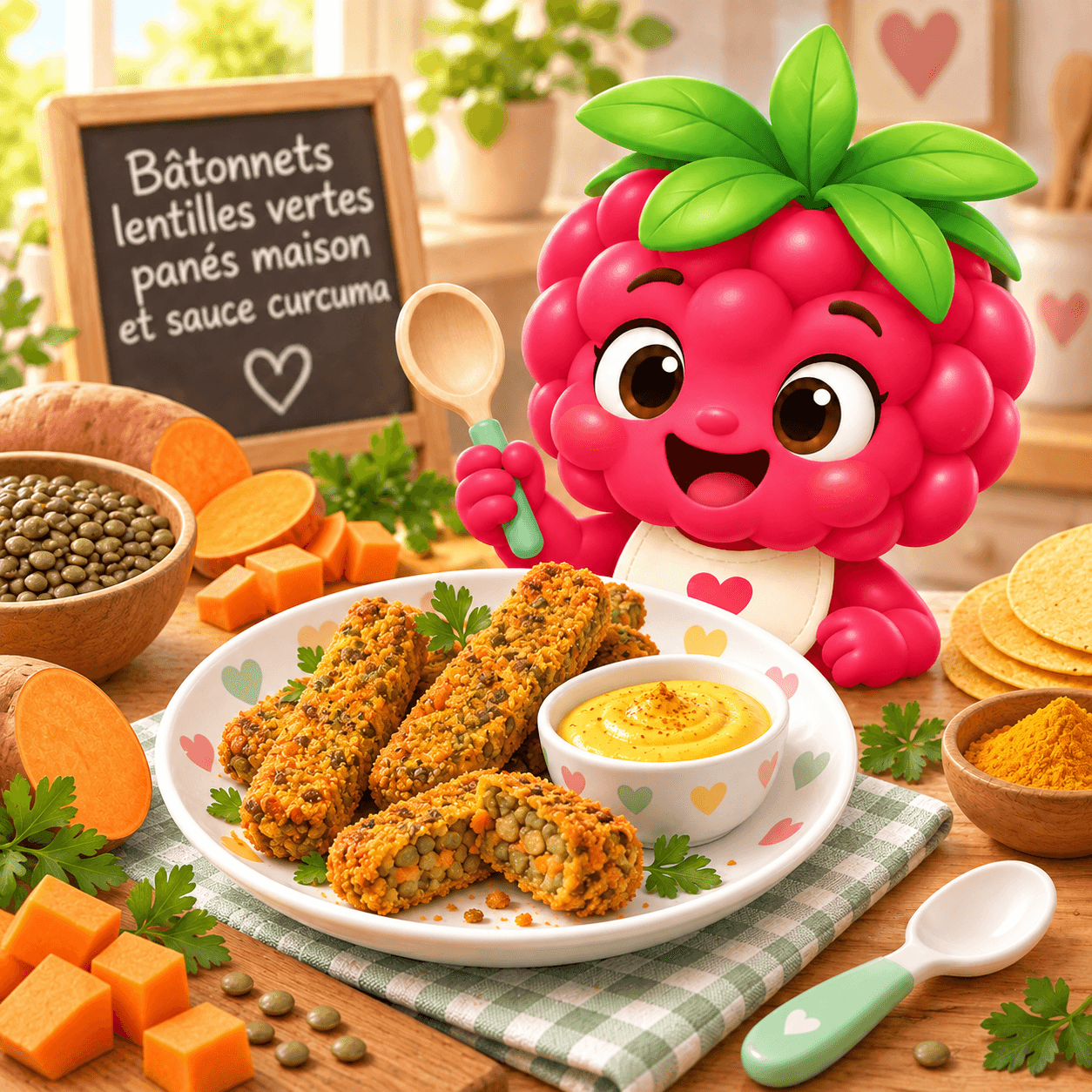 Tonnets Lentilles Vertes Pan S Maison Et Sauce Curcuma (b-free)