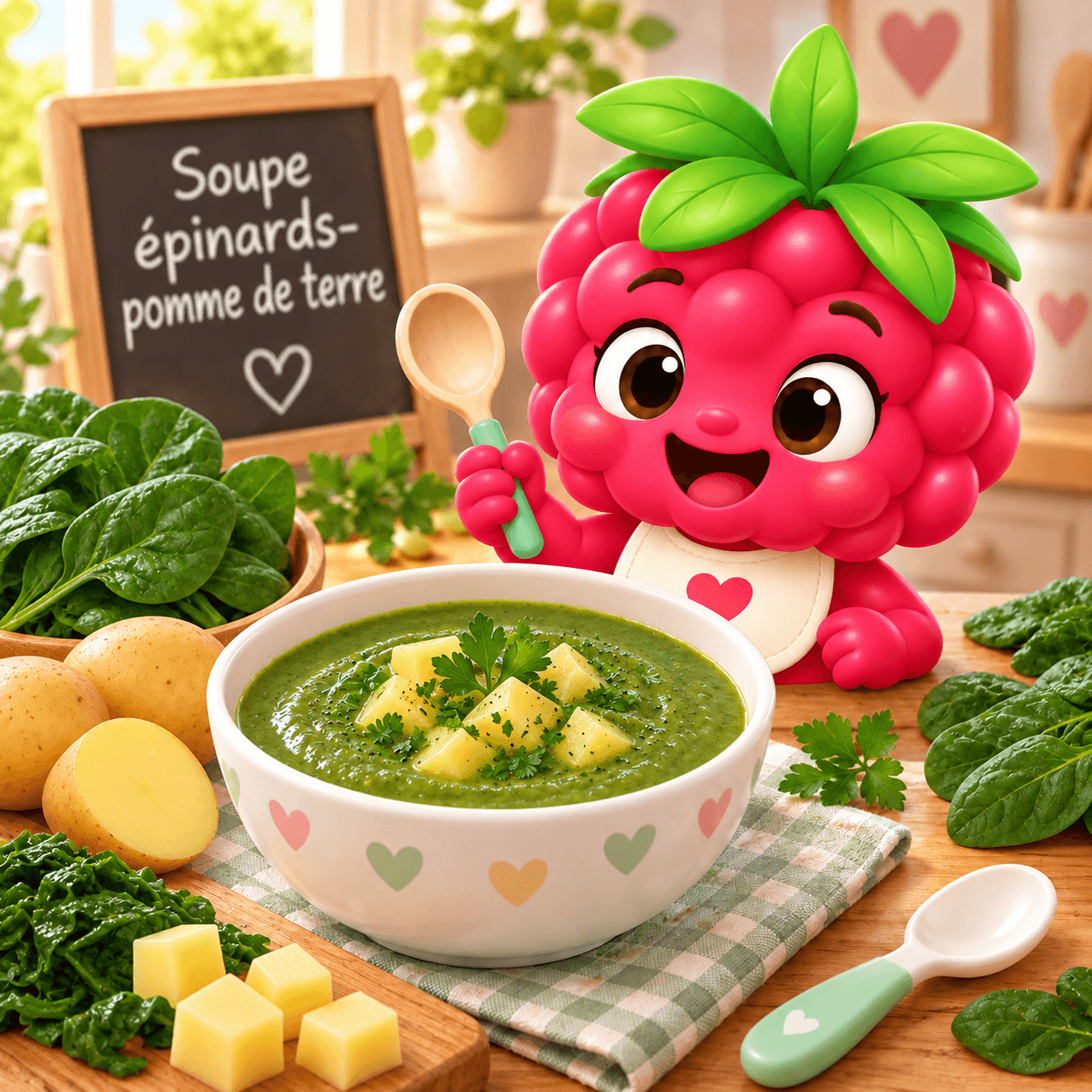 Soupe épinards-pomme de terre au fromage frais