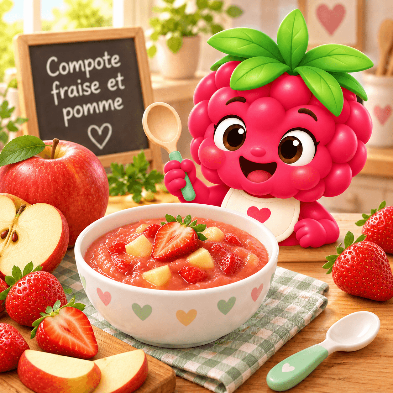 Compote fraise et pomme