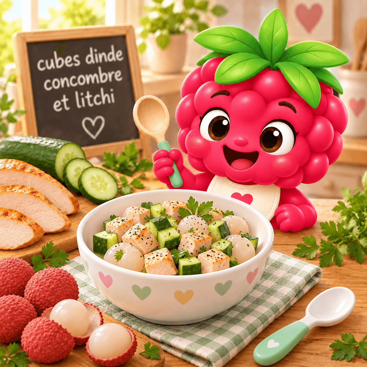 Cubes Dinde Concombre Et Litchi (moutarde-free)