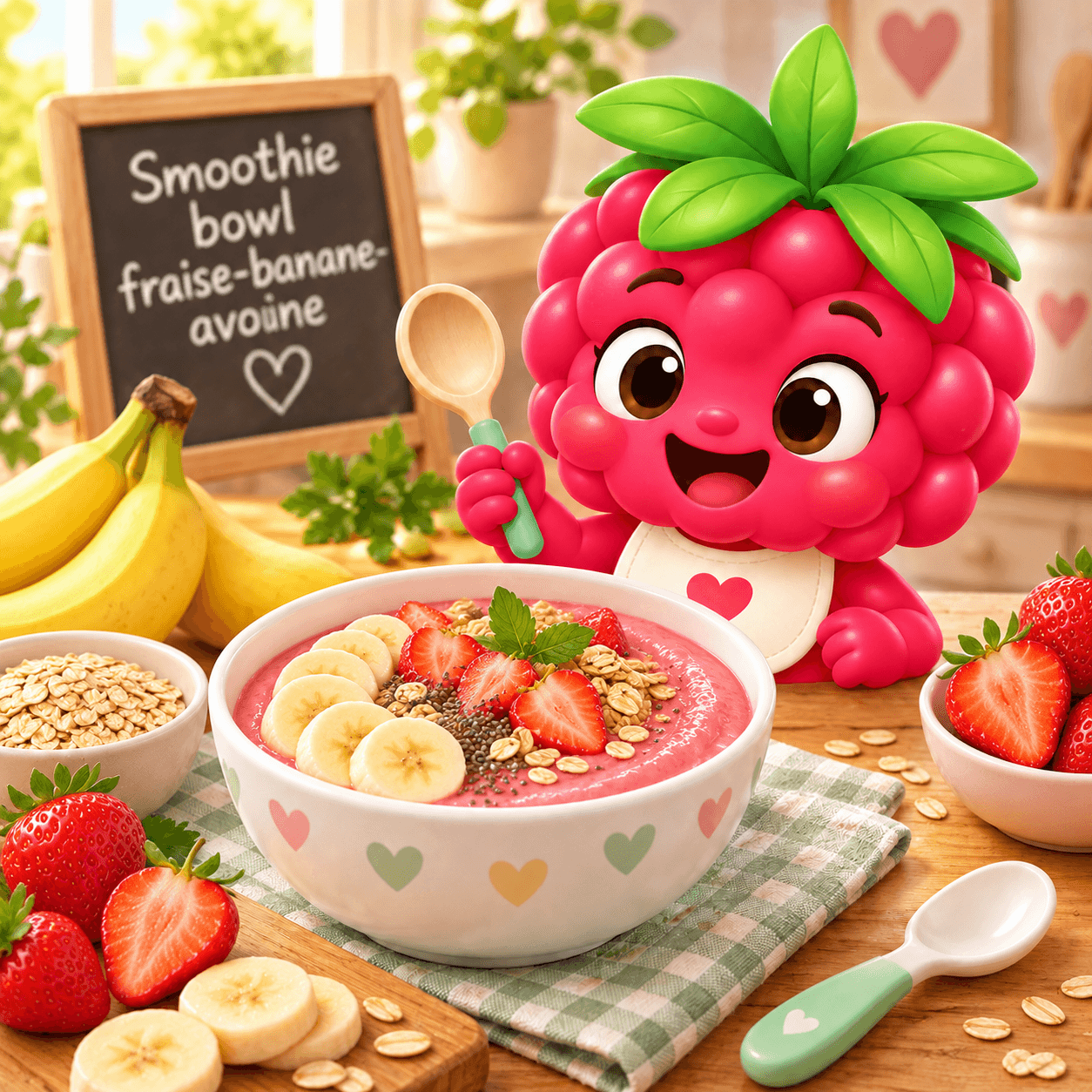 Bowl Fraise Banane Avoine (smoothie-free)