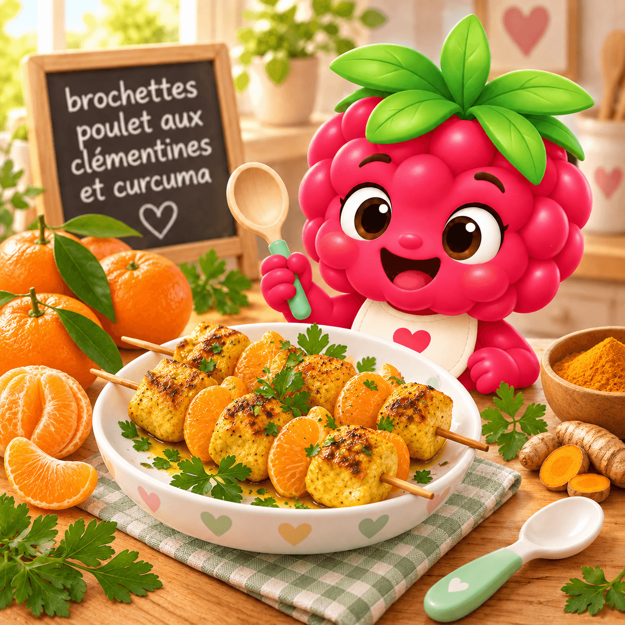Poulet Aux Cl Mentines Et Curcuma (brochettes-free)