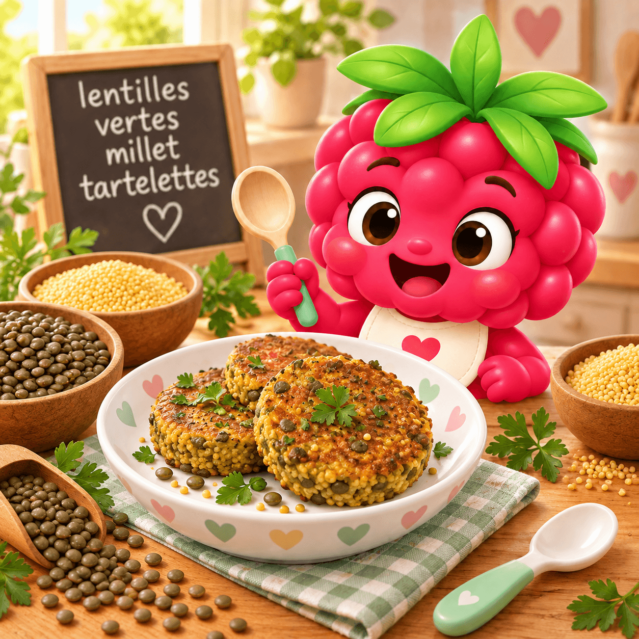 Vertes Millet Tartelettes (lentilles-free)