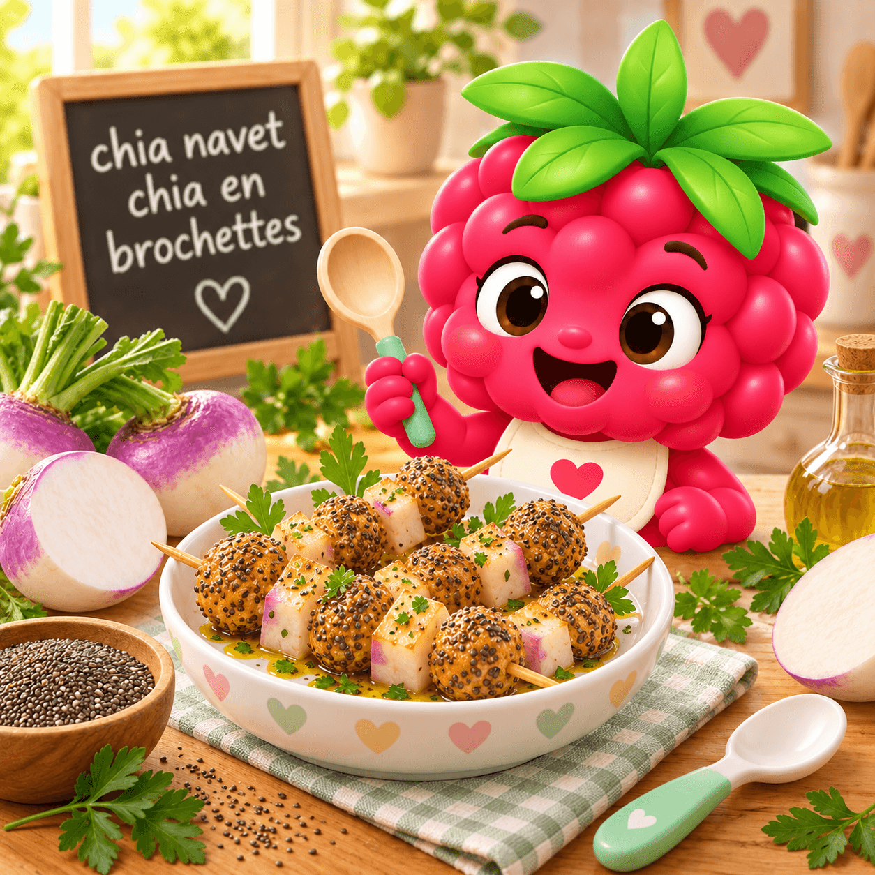chia navet chia en brochettes