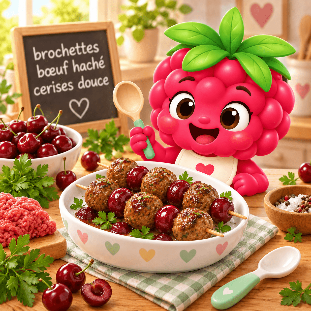 Brochettes B Uf Hach Cerises Douce (crustaces-free)