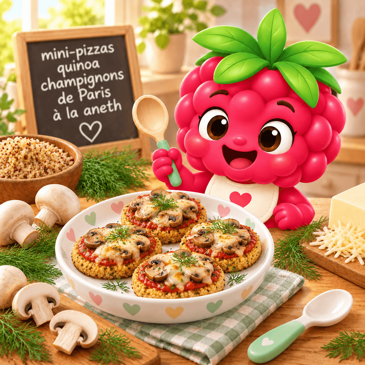 Mini Pizzas Quinoa Champignons De Paris La Aneth (moutarde-free)