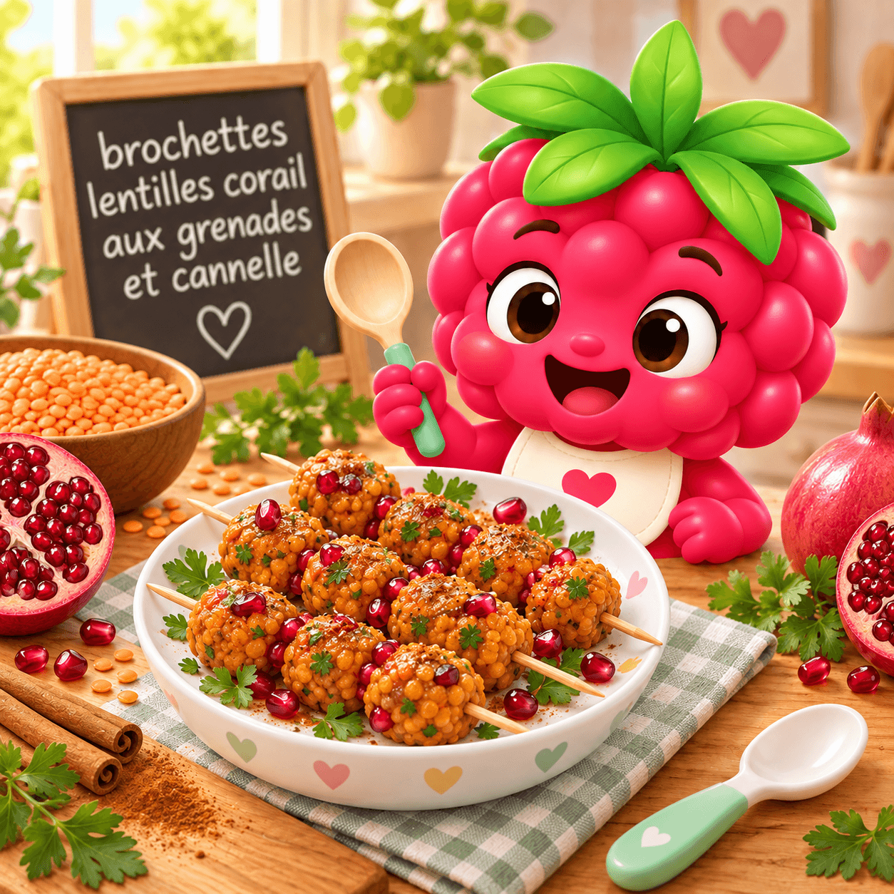 Brochettes Lentilles Corail Aux Grenades Et Cannelle (lait-free)