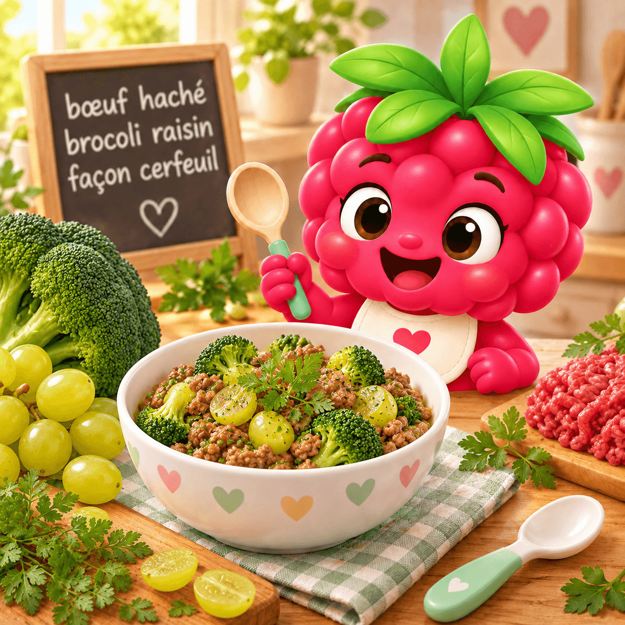 B Uf Hach Brocoli Raisin Fa On Cerfeuil (gluten-free)