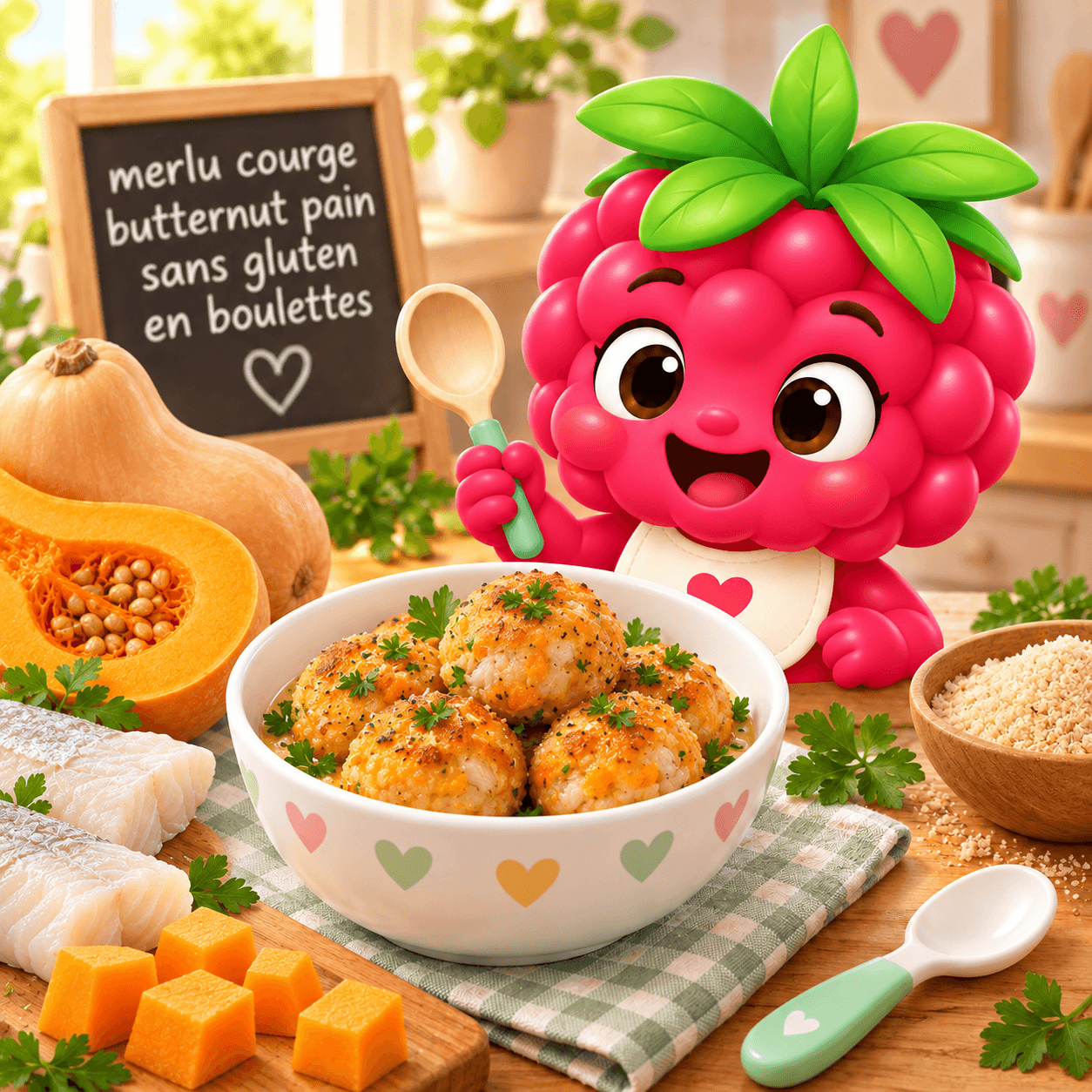 Courge Butternut Pain Sans Gluten En Boulettes (merlu-free)