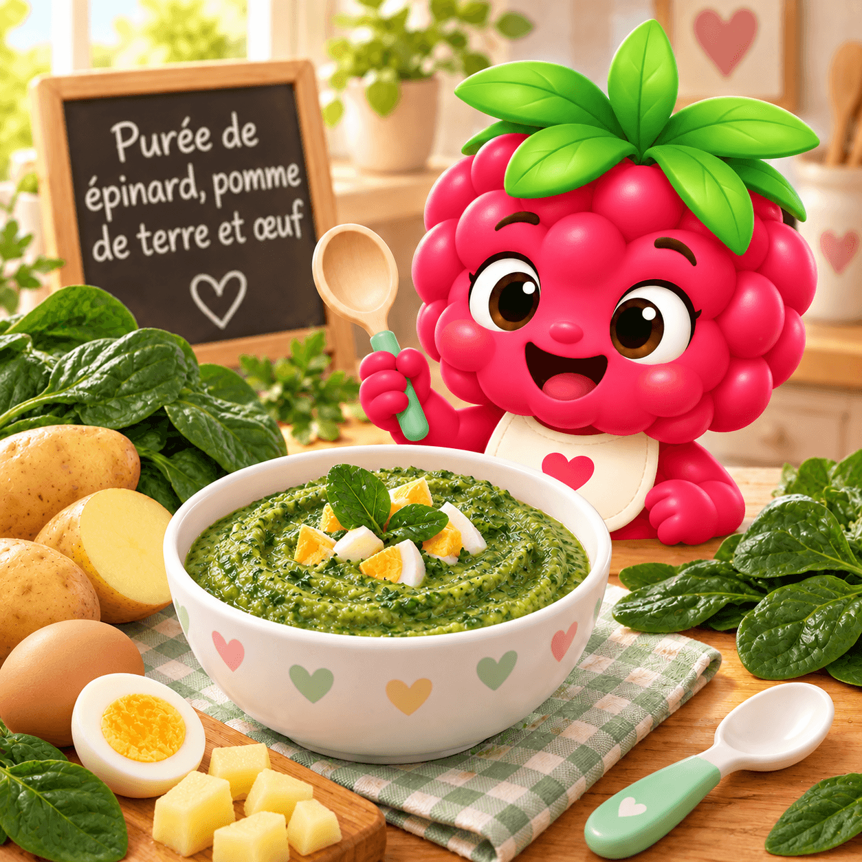 De Epinard Pomme De Terre Et Uf (puree-free)