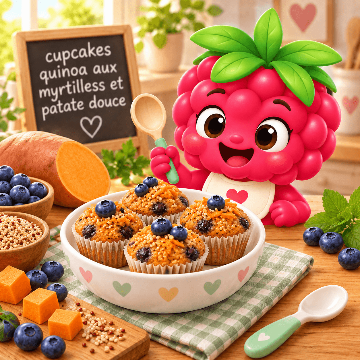 Cupcakes Quinoa Aux Myrtilless Et Patate Douce (arachide-free)