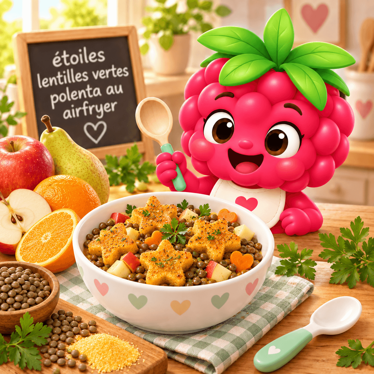 Toiles Lentilles Vertes Polenta Au Airfryer (arachide-free)