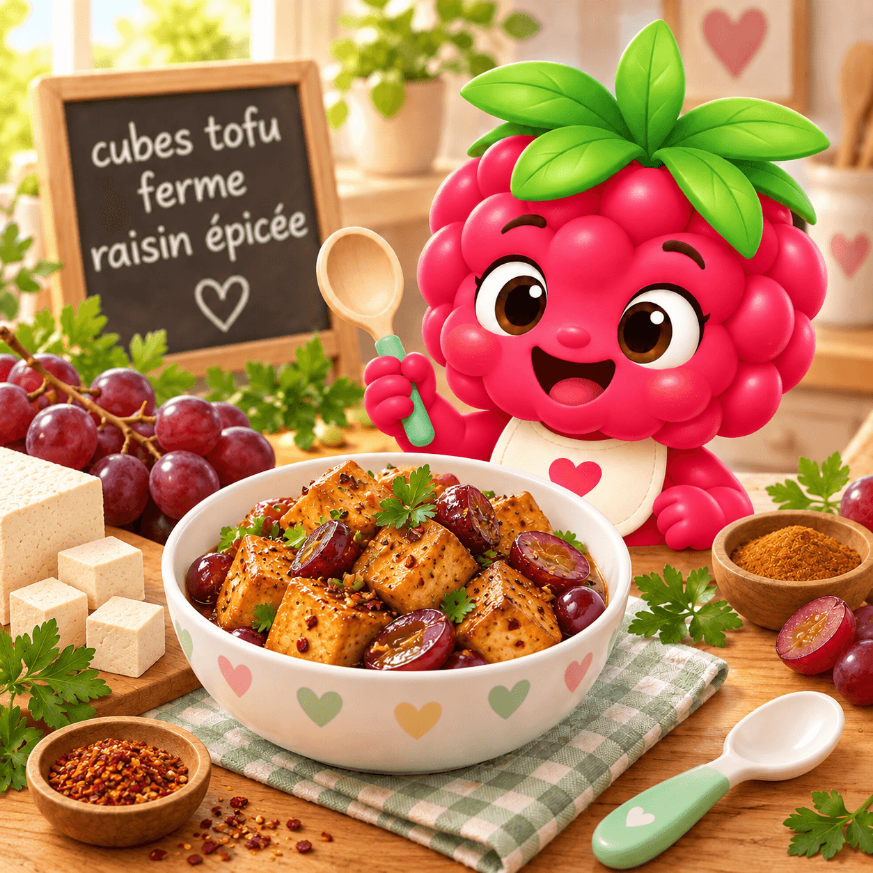 Cubes Tofu Ferme Raisin Pic E (soja-free)