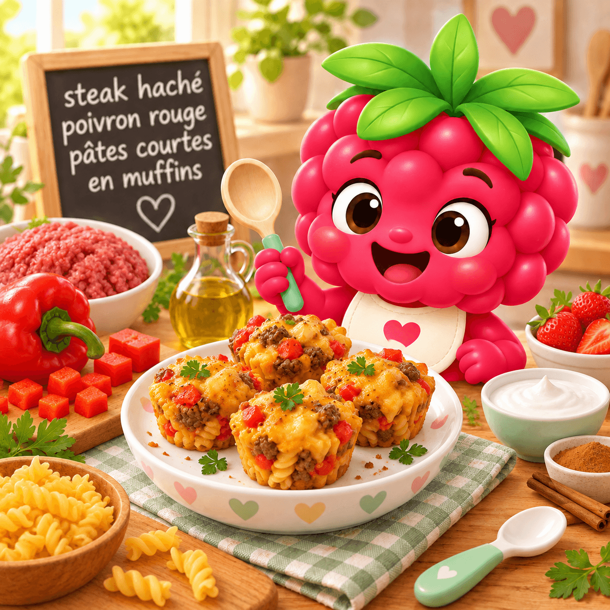 Hach Poivron Rouge P Tes Courtes En Muffins (steak-free)