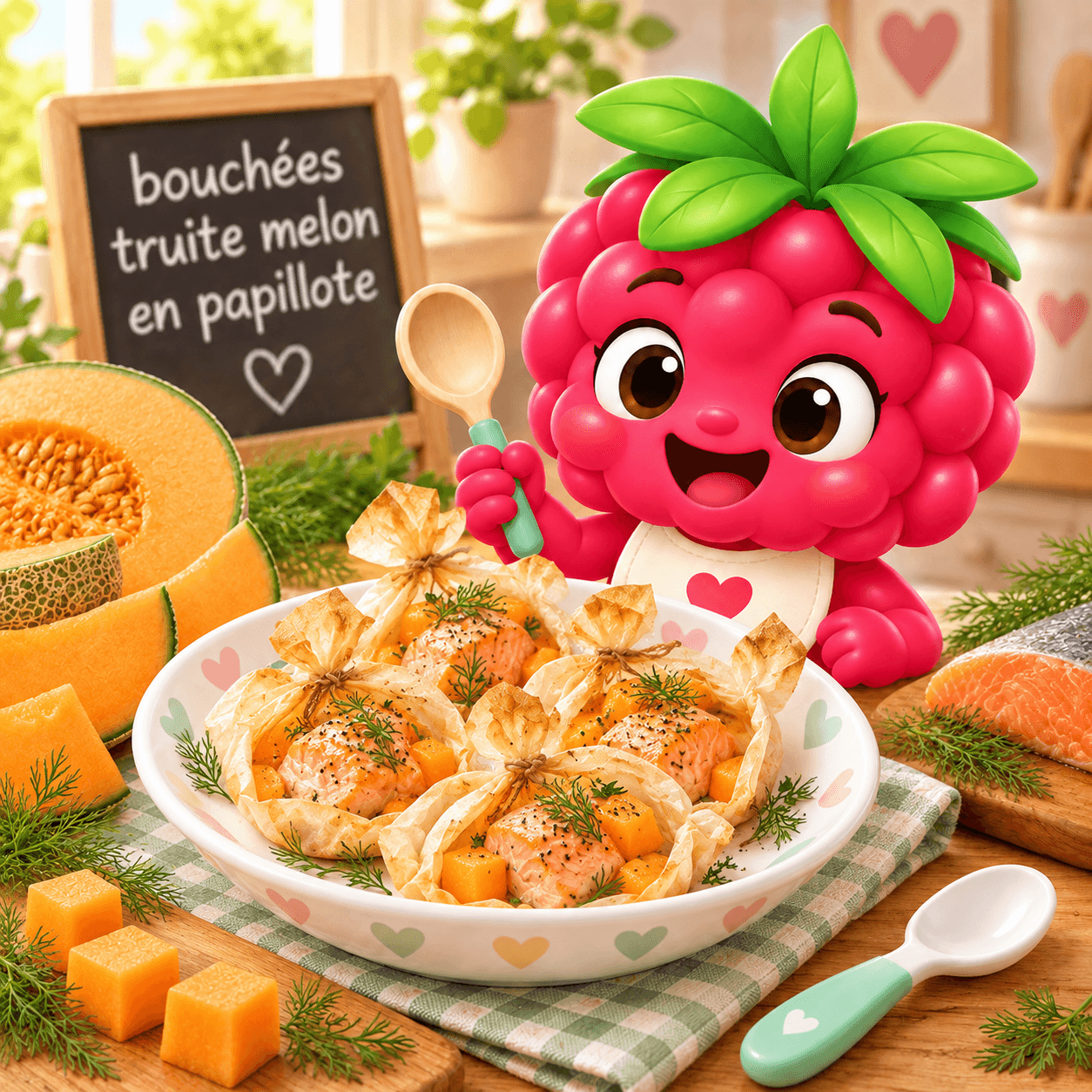 Es Truite Melon En Papillote (bouch-free)