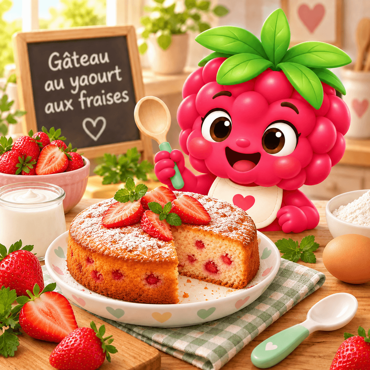 Au Yaourt Aux Fraises (gateau-free)