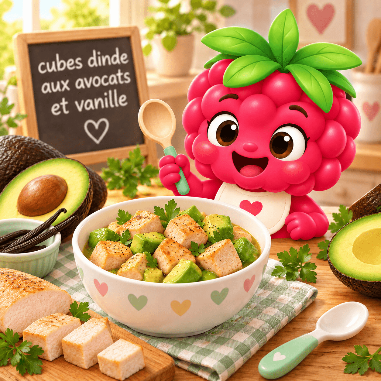 Cubes Dinde Aux Avocats Et Vanille (moutarde-free)