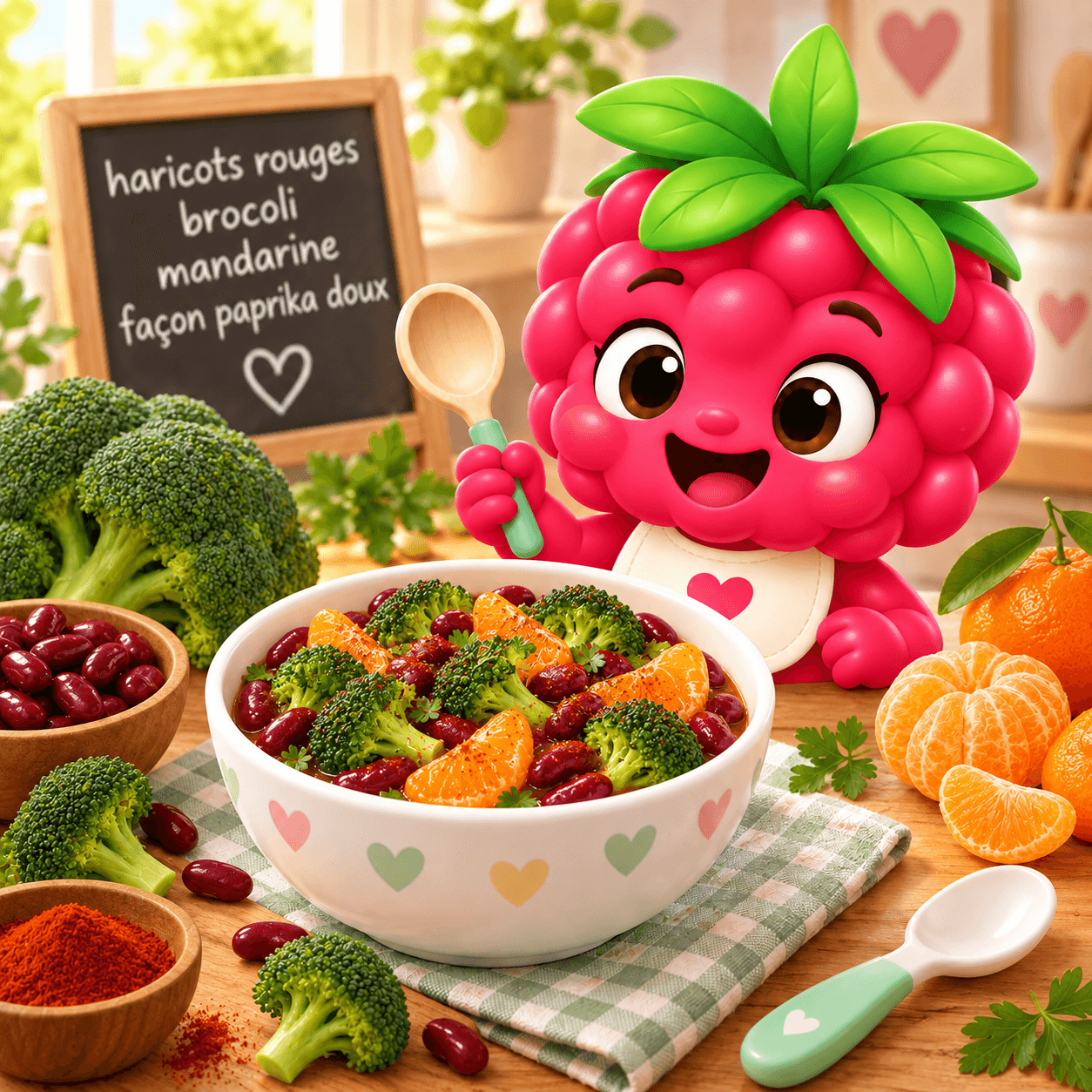 Haricots Rouges Brocoli Mandarine Fa On Paprika Doux (lait-free)
