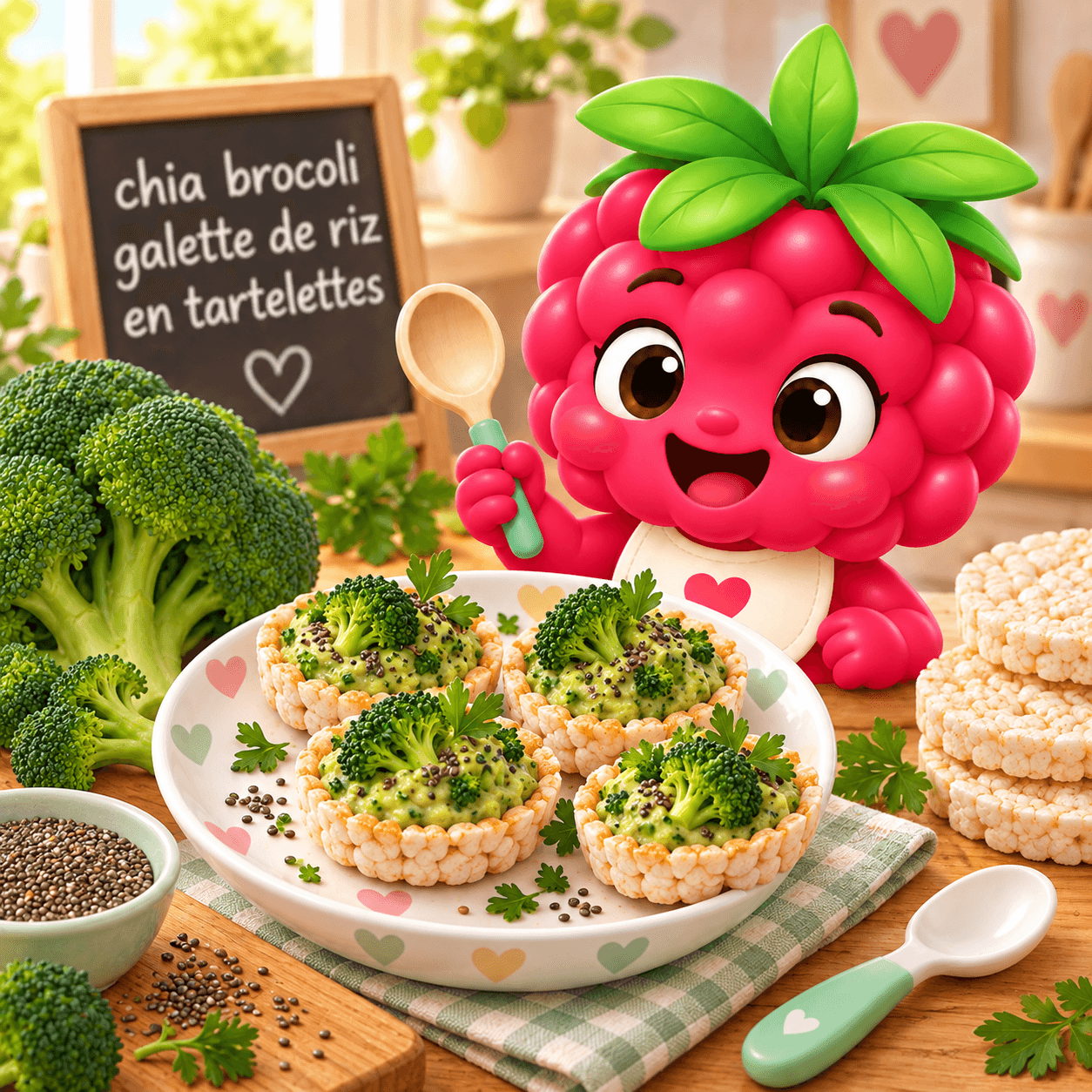 Chia Brocoli Galette De Riz En Tartelettes (lait-free)