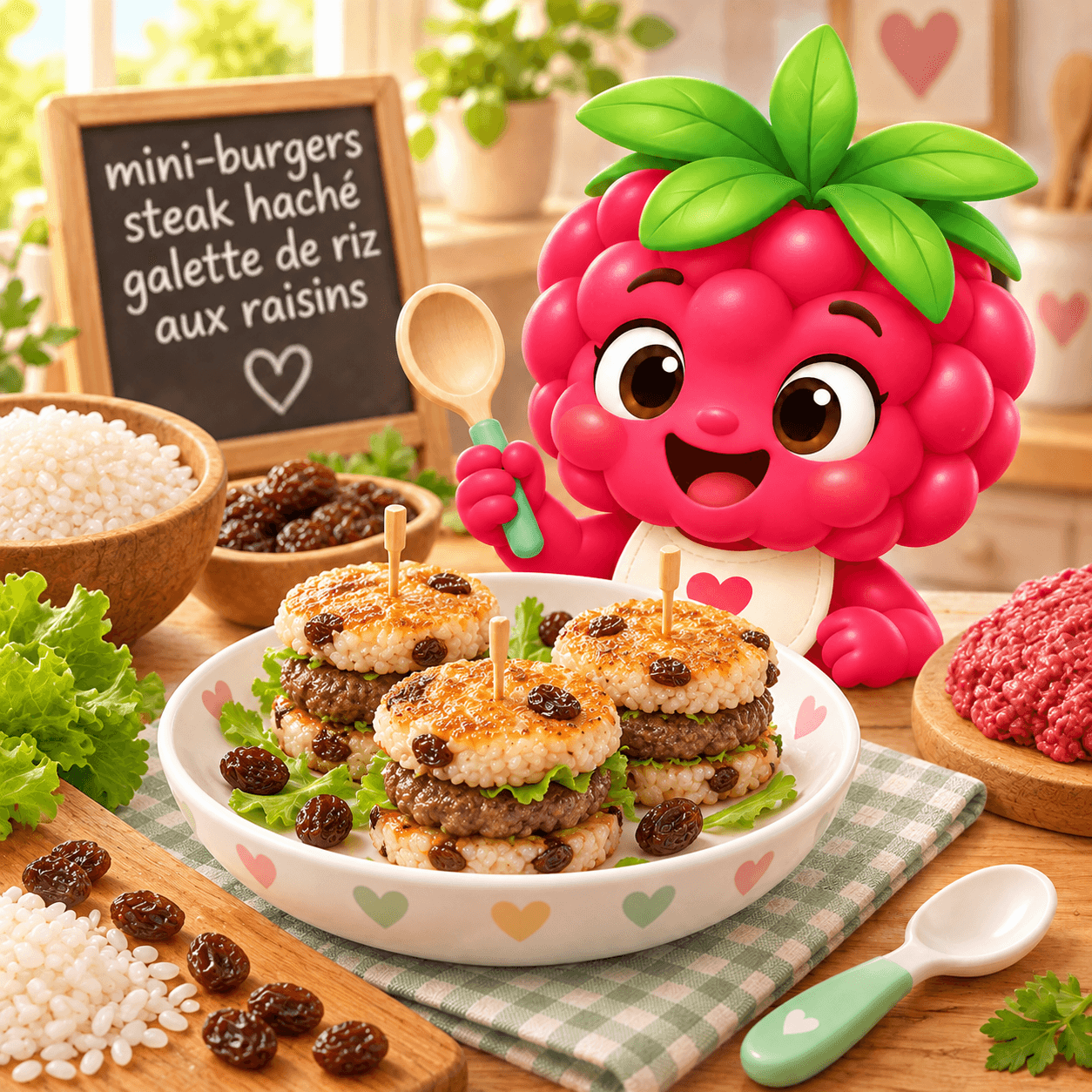 Mini Burgers Steak Hach Galette De Riz Aux Raisins (soja-free)