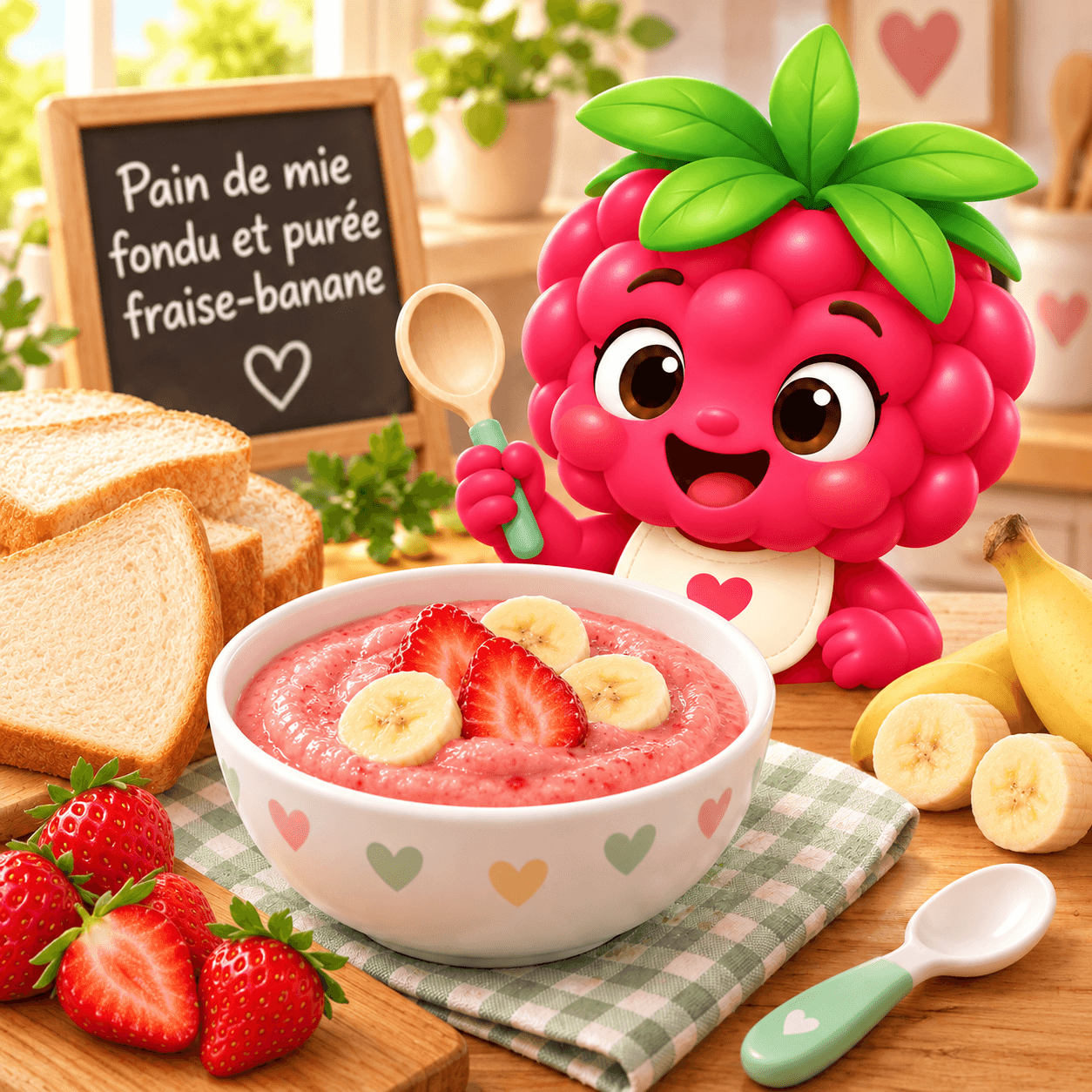 De Mie Fondu Et Puree Fraise Banane (pain-free)