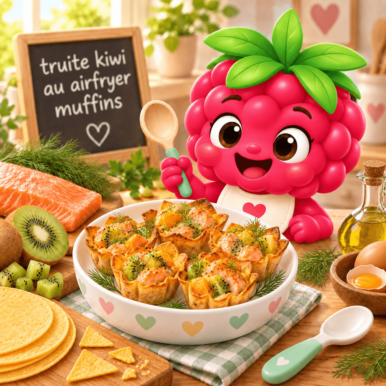 Kiwi Au Airfryer Muffins (truite-free)