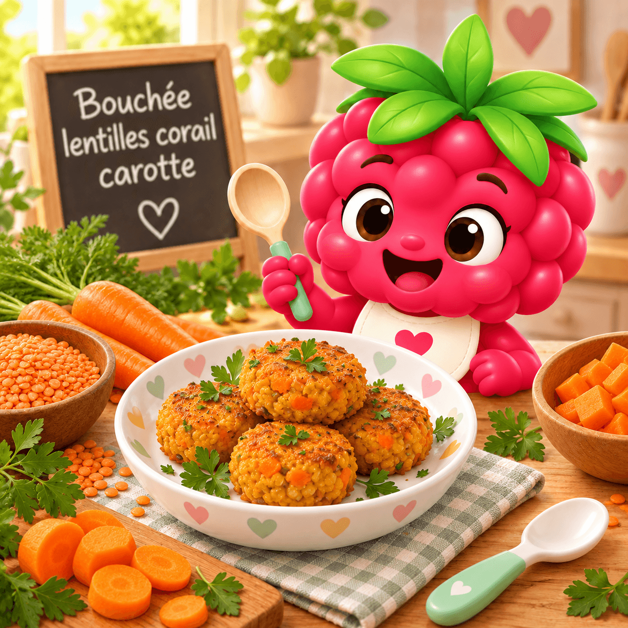 Bouchée lentilles corail carotte