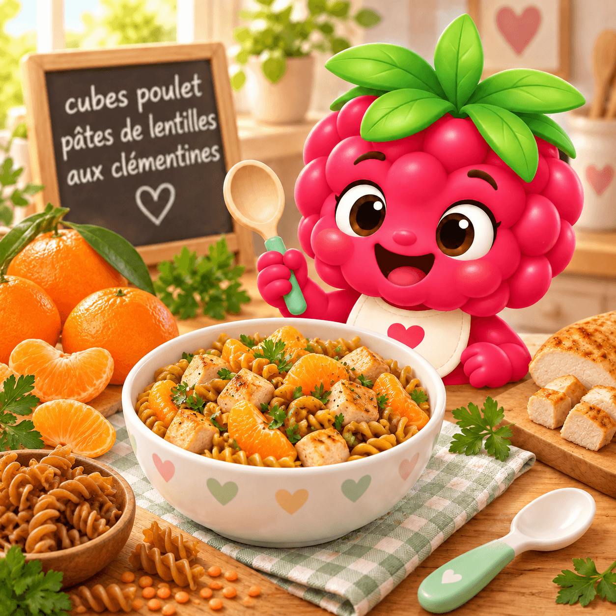 Cubes Poulet P Tes De Lentilles Aux Cl Mentines (arachide-free)
