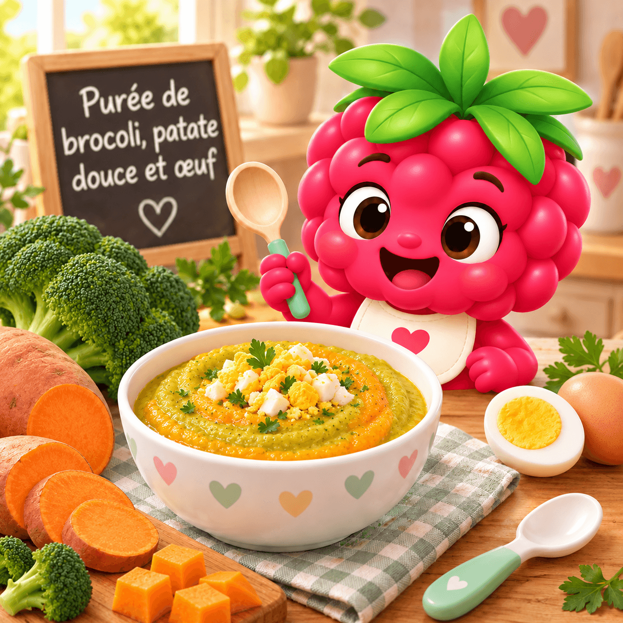 De Brocoli Patate Douce Et Uf (puree-free)