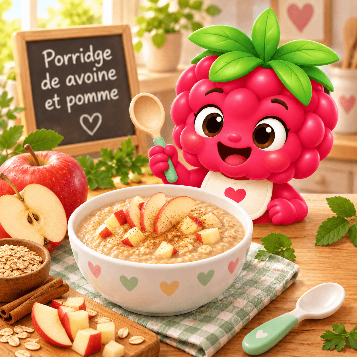 Porridge de avoine et pêche
