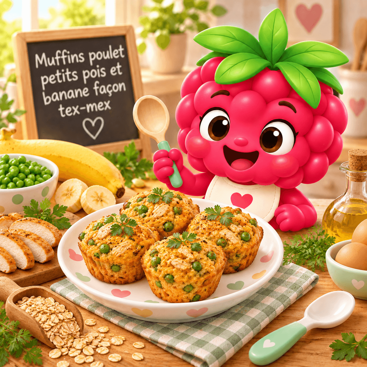 Poulet Petits Pois Et Banane Fa On Tex Mex (muffins-free)