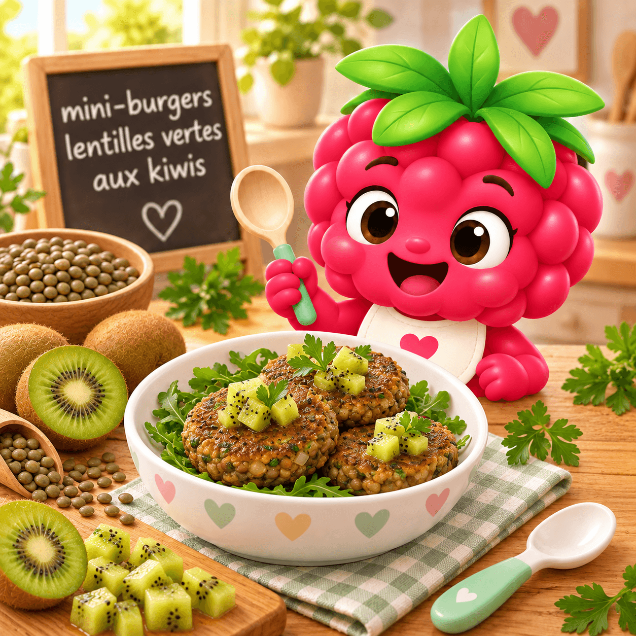 Mini Burgers Lentilles Vertes Aux Kiwis (soja-free)